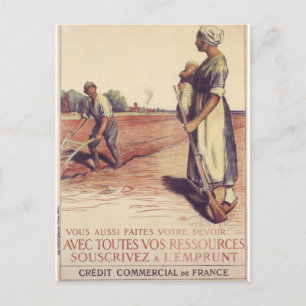 Avec Toutes Vos Ressources Propaganda Poster Briefkaart