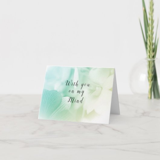 "Avec Vous Dans Mon Esprit" Pliée Carte Nota Vierg (Devant)