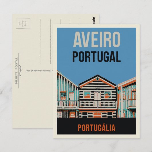 Aveiro Portugalia illustration Portugal Carte post (Devant / Derrière)
