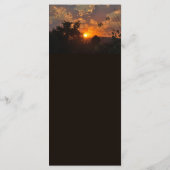 Avendzonsondergangscene, rustieke bruiloft menu (Achterkant)