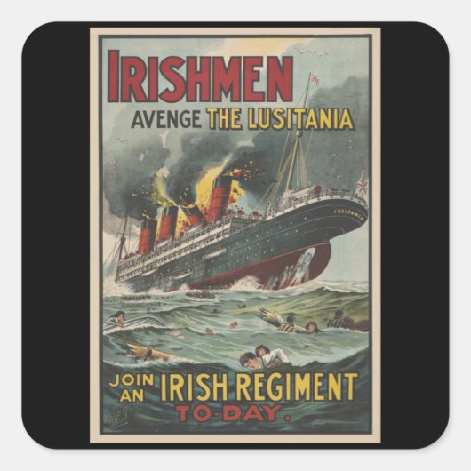 Avenge de Lusitania - oorlog in Engeland Vierkante Sticker (Voorkant)