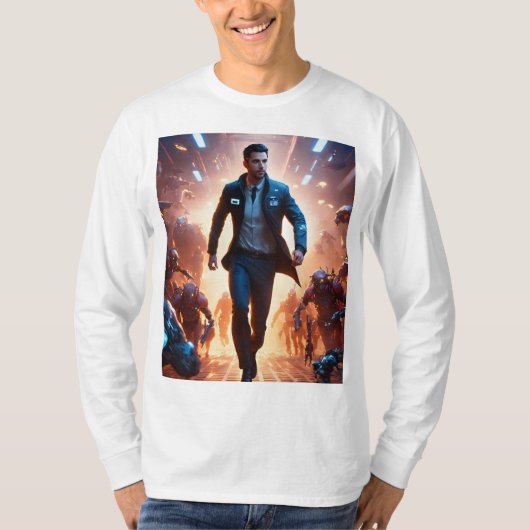 Avengers vs Cyborgs : Epic Battle T-shirt Designs (Devant)