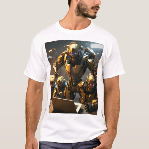 Avengers vs. Cyborgs – Futuristisch Stadsgevecht T T-shirt