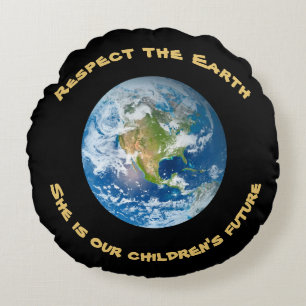 Avenir de respect de coussin rond de la terre de