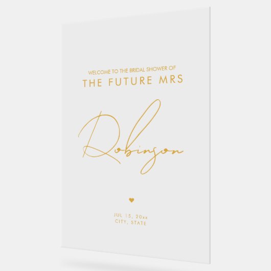 AVENIR MINIMUM MRS Fête des mariées Welcome Gold (Angle)