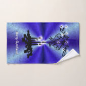 Avent, Artdeco de Noël sur Blue Green Rainbow (Serviette à main)