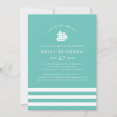 Aventure Attend | Invitation Baby shower nautique (Devant)