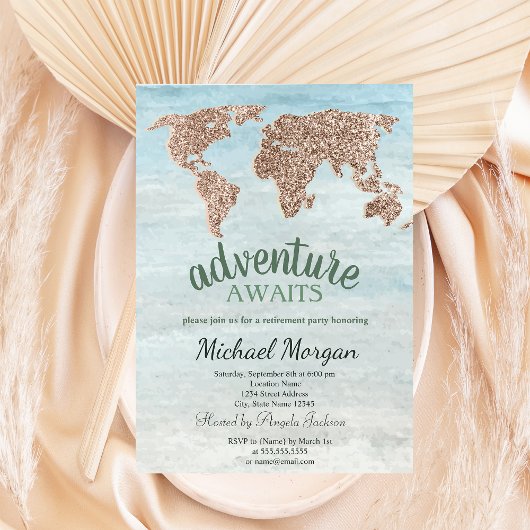 Aventure Attend Parties scintillant Carte Mondiale