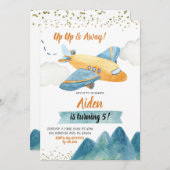 Aventure Avion Boy Anniversaire Fête Invitation (Devant / Derrière)