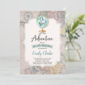 Aventure commence Baby shower Invitation Carte Dou (Debout devant)