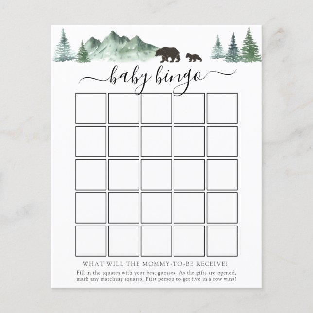 Aventure Commence Bear Baby Bingo Carte de jeu (Devant)