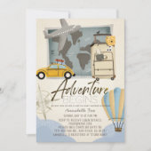 Aventure commence Carte de voyage Baby shower virt (Devant)