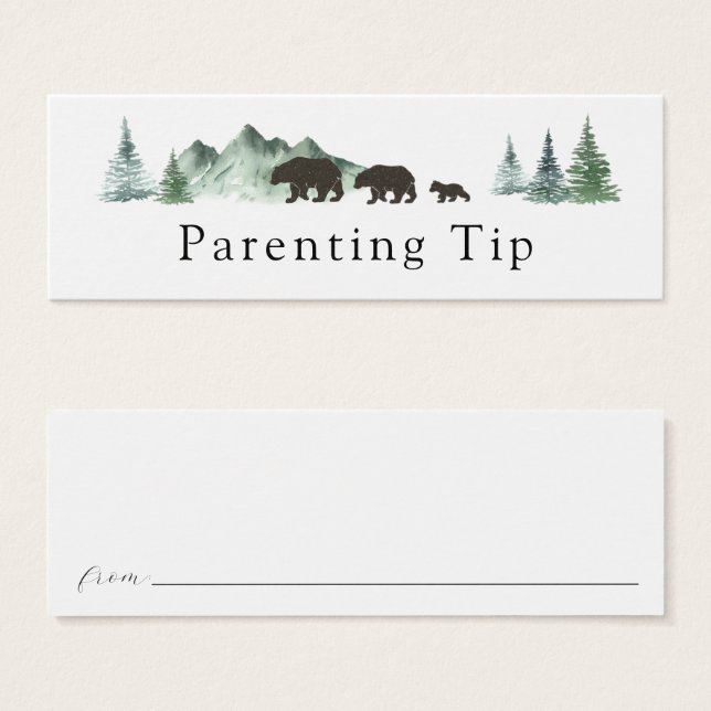 Aventure commence l'ours Parenting Tip Card (Devant & derrière)