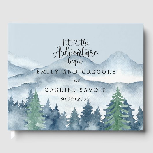 Aventure commence Rustic Forest Mariage Livre d'in (Recto)