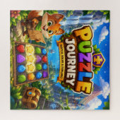 Aventure de puzzle de renard mignon pour enfants - (Horizontal)