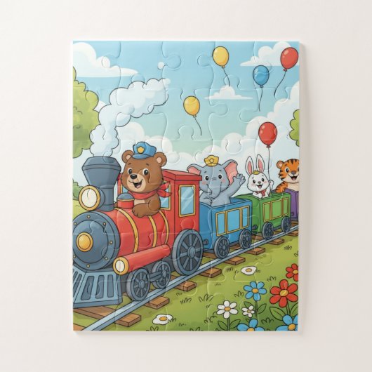 Aventure de train d'animaux puzzle (Vertical)