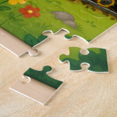 Aventure de train de puzzle d'animaux heureux (Côté)