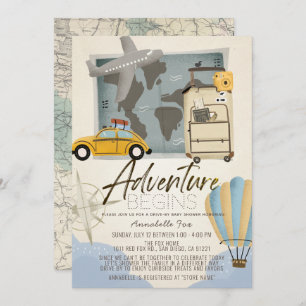 Aventure Débute Carte de Voyage Baby shower par vo