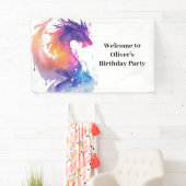 Aventure Dragon Enfants Anniversaire Bannière (En situation)