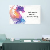 Aventure Dragon Enfants Anniversaire Bannière (Salon professionnel)