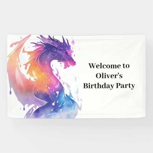 Aventure Dragon Enfants Anniversaire Bannière (Horizontal)