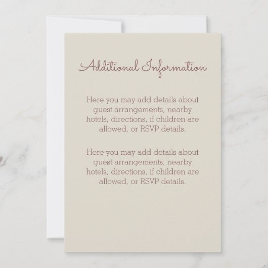 Aventure Faire-part de mariage de vélo (Dos)