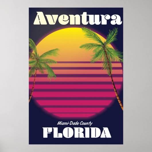 Aventure Floride USA affiche de voyage années 80 (Devant)