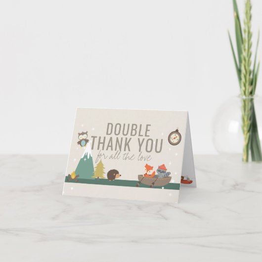 Aventure Genre NeutralTwin Baby shower Merci (Devant)