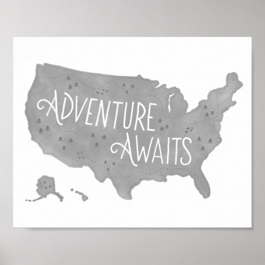 Aventure grise attend Carte de décoration pour cha (Devant)