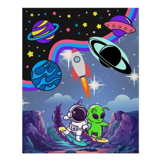 Aventure lumineuse dans l'espace - Art mural pour (Devant)