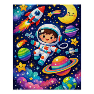 Aventure lumineuse dans l'espace - Art mural pour
