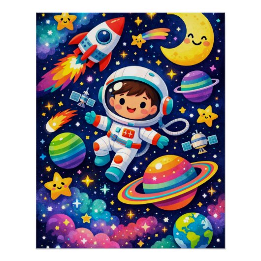 Aventure lumineuse dans l'espace - Art mural pour (Devant)