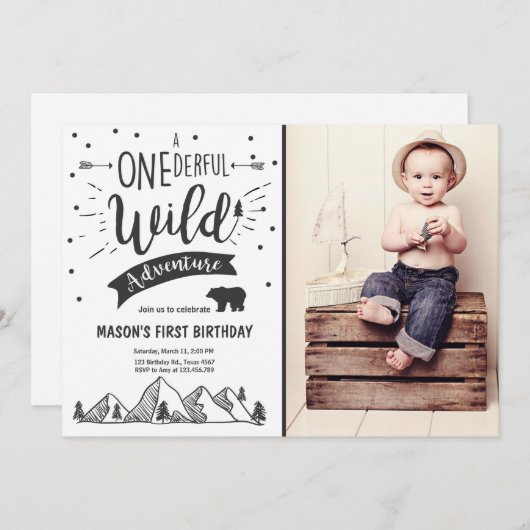 Aventure sauvage Première invitation d'anniversair (Devant / Derrière)