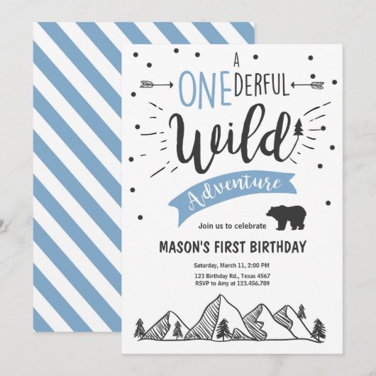 Aventure sauvage Première invitation d'anniversair (Devant / Derrière)