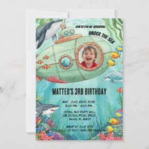 Aventure sous-marine Invitation d'anniversaire