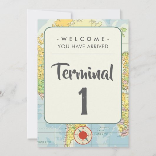 Aventure | Voyage | Carte de numéro de table (Dos)