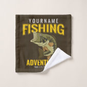 Aventures de pêche personnalisées Basse Pêcheur (Gant de toilette)