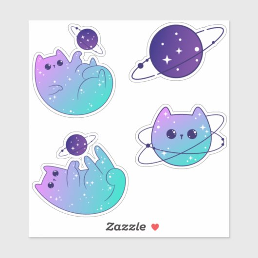 Aventures Galactiques Feline - Sticker Space Cat P (Feuille)