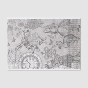 Aventures in Alice Wonderland Collage Decoupage Tissuepapier