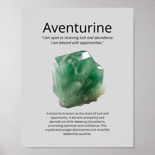 Aventurinekristal betekent poster (Voorkant)