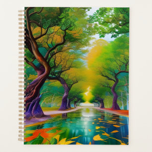 Avenue des arbres feuilles d'automne Planner