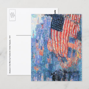 Avenue in de Regen door Frederick Childe Hassam Briefkaart