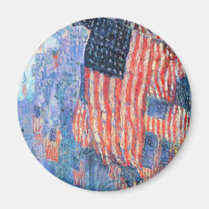 Avenue in de Regen door Frederick Childe Hassam Magneet