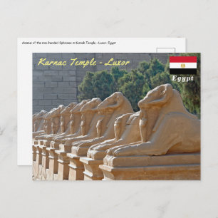 Avenue Sphinxes in Karnak Temple - Egypte Briefkaart