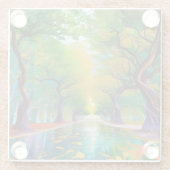 Avenue Trees najaarsbladeren Glazen Onderzetter (Achterkant)