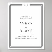 AVERA Mariage moderne Modèle Affiche de bienvenue (Devant)