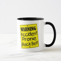 Avertissement Accident Prone Black Belge Mug