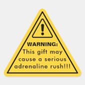 Avertissement : Adrenaline Rush Funny Sticker Jaun (Devant)