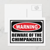 Avertissement ATTENTION DE LA Carte postale CHIMPA (Devant / Derrière)