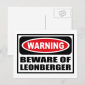 Avertissement ATTENTION DE LA Carte Postale LEONBE (Devant / Derrière)